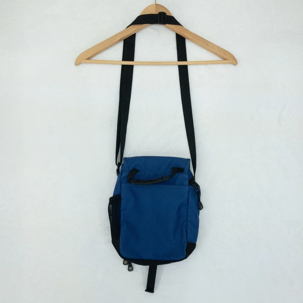 LL Bean Messenger Bag Unisex Small Blue Nylon Crossbody Travel Organizer